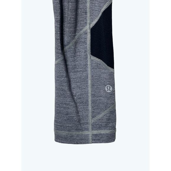 Lululemon Pace Rival Crop Leggings Heathered Ice Grey/Black 4 - Picture 4 of 7